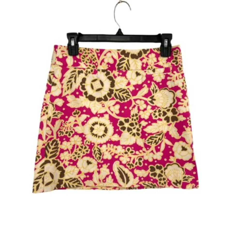 NWOT J. Crew Stretch Women's Multicolor Palace Floral A Line Mini Skirt Size 0